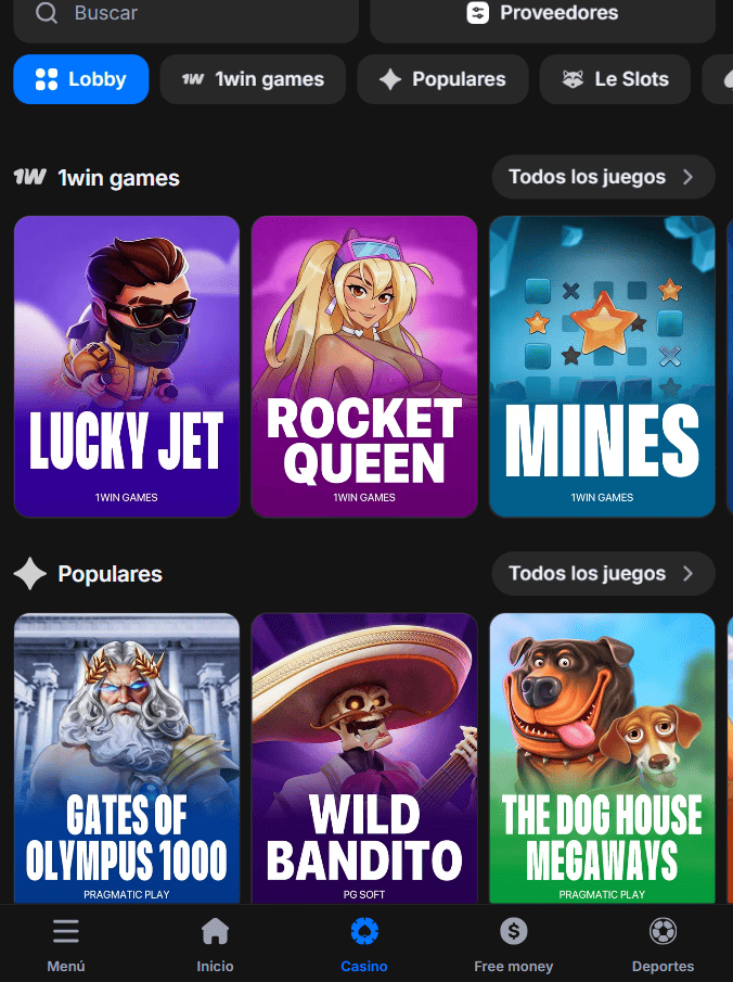 Juegos de casino en 1win Ecuador